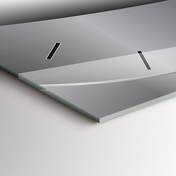 Horloge murale horizontale Abstraction argentée