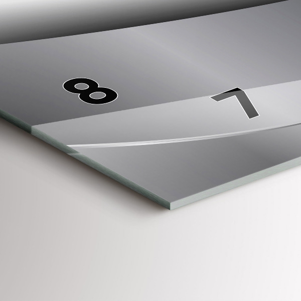 Horloge murale horizontale Abstraction argentée