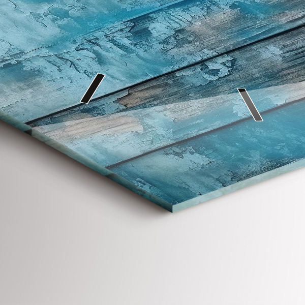 Horloge murale horizontale Tableaux bleus