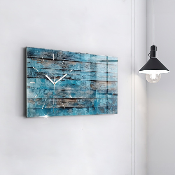 Horloge murale horizontale Tableaux bleus