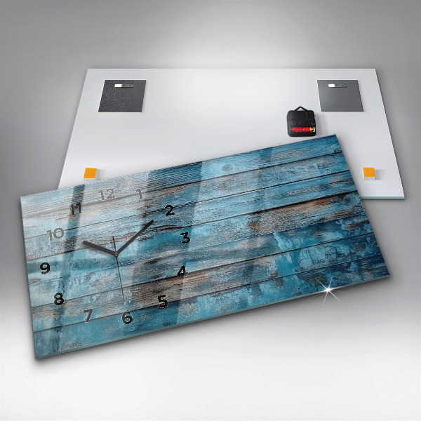 Horloge murale horizontale Tableaux bleus