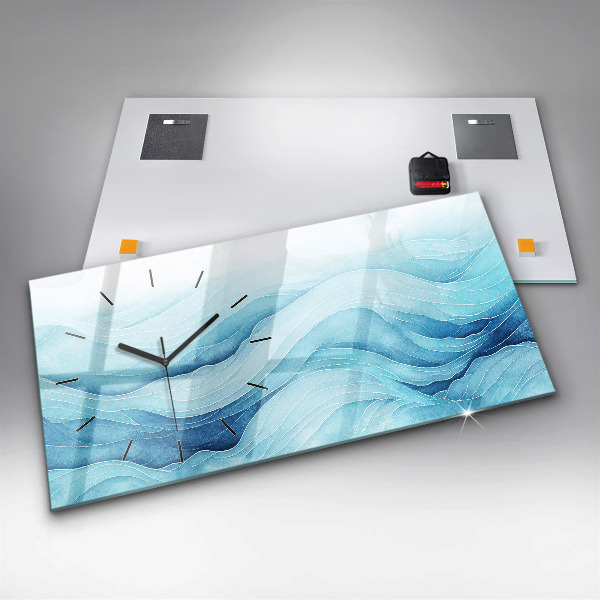 Horloge murale horizontale Nuages bleus