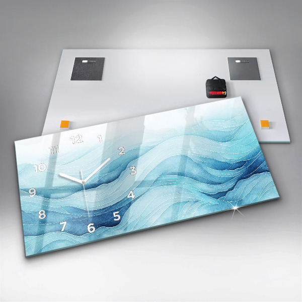 Horloge murale horizontale Nuages bleus