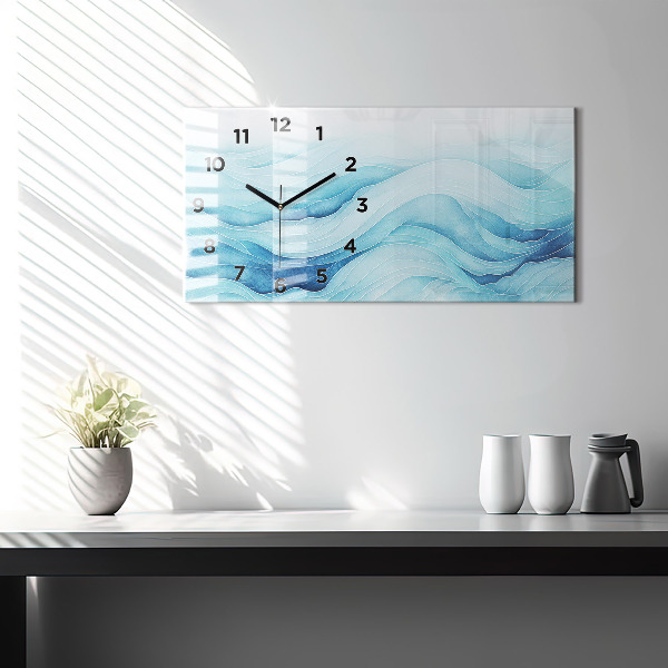Horloge murale horizontale Nuages bleus
