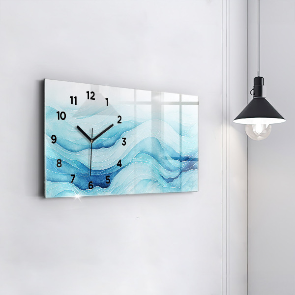 Horloge murale horizontale Nuages bleus