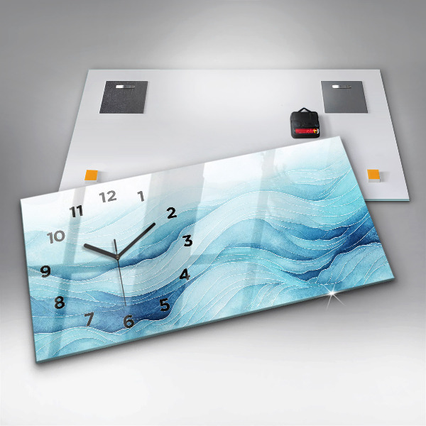 Horloge murale horizontale Nuages bleus