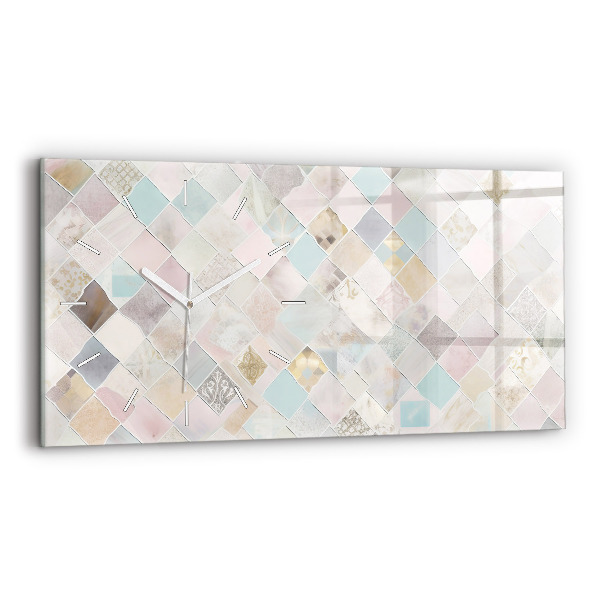 Horloge murale horizontale Tuiles colorées