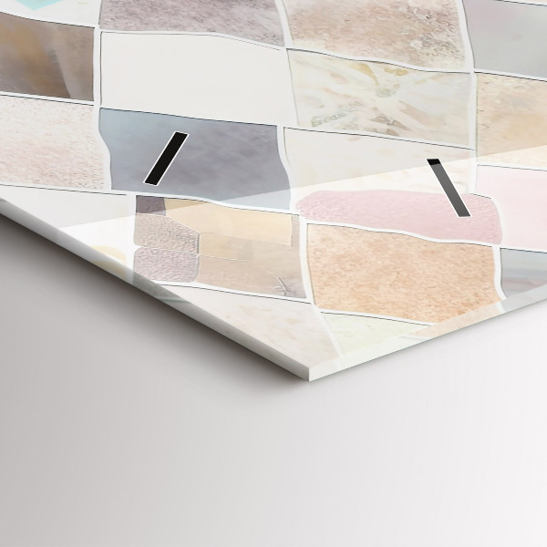 Horloge murale horizontale Tuiles colorées