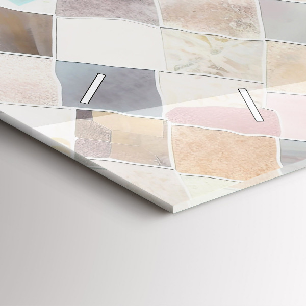 Horloge murale horizontale Tuiles colorées