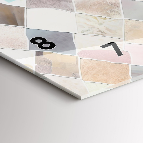 Horloge murale horizontale Tuiles colorées