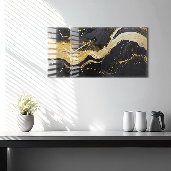 Horloge murale horizontale marbre doré