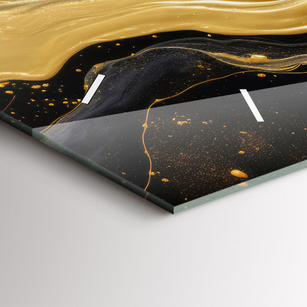 Horloge murale horizontale marbre doré