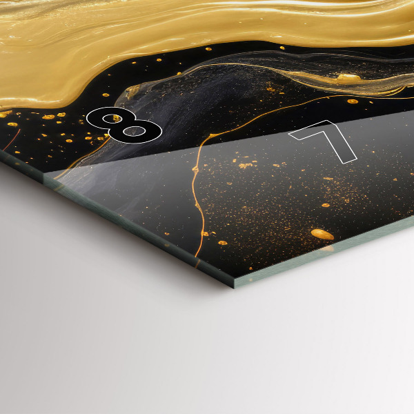 Horloge murale horizontale marbre doré