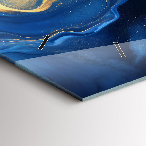 Horloge murale horizontale marbre bleu