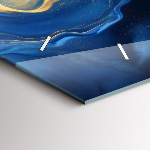 Horloge murale horizontale marbre bleu