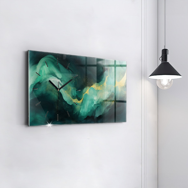 Horloge murale horizontale marbre vert