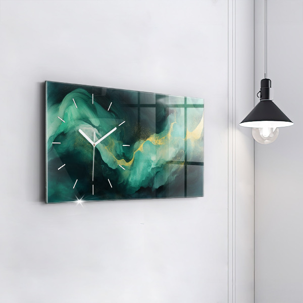 Horloge murale horizontale marbre vert