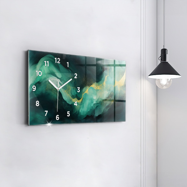 Horloge murale horizontale marbre vert