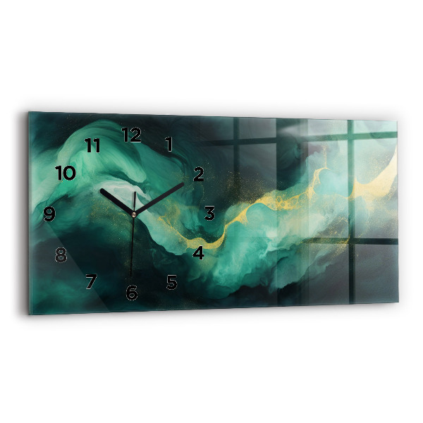 Horloge murale horizontale marbre vert