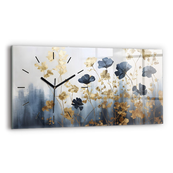 Horloge murale horizontale Fleurs abstraites
