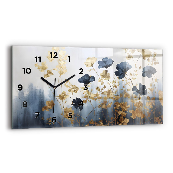 Horloge murale horizontale Fleurs abstraites