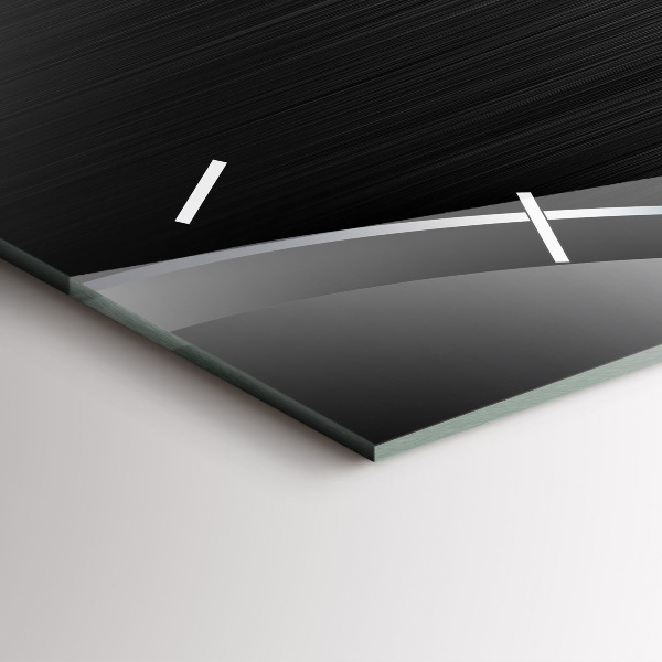 Horloge murale horizontale Lignes noires et argentées