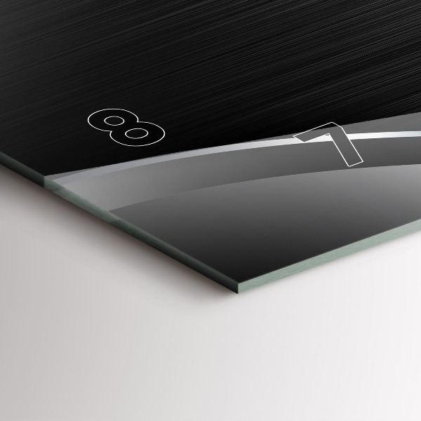 Horloge murale horizontale Lignes noires et argentées