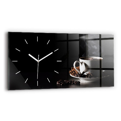 Horloge murale horizontale Une tasse de café