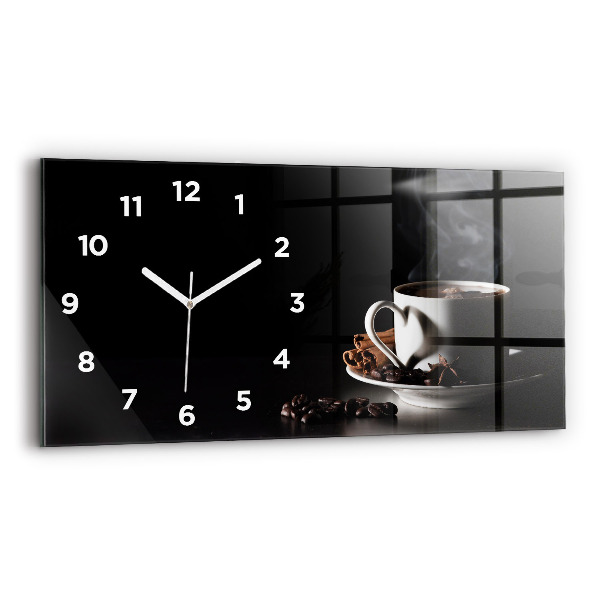 Horloge murale horizontale Une tasse de café