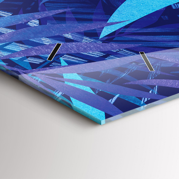 Horloge murale horizontale Feuilles bleues