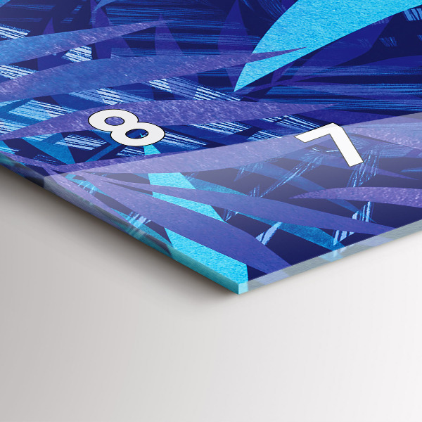 Horloge murale horizontale Feuilles bleues