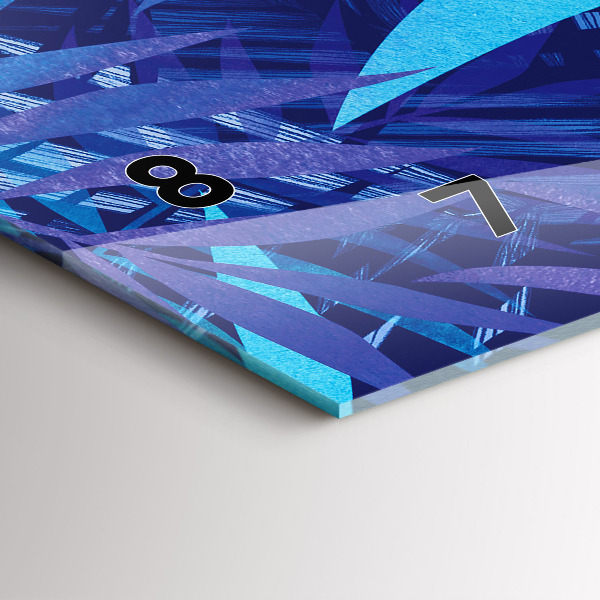 Horloge murale horizontale Feuilles bleues