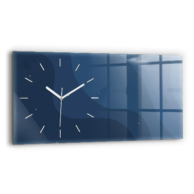 Horloge murale horizontale Vagues bleues