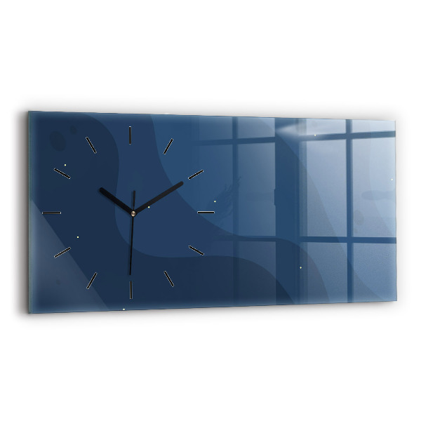 Horloge murale horizontale Vagues bleues