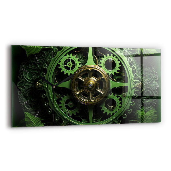 Horloge murale horizontale Mécanisme vert