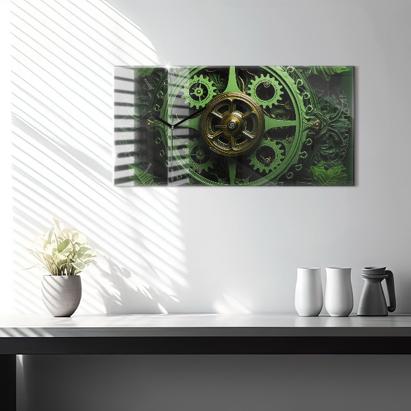 Horloge murale horizontale Mécanisme vert