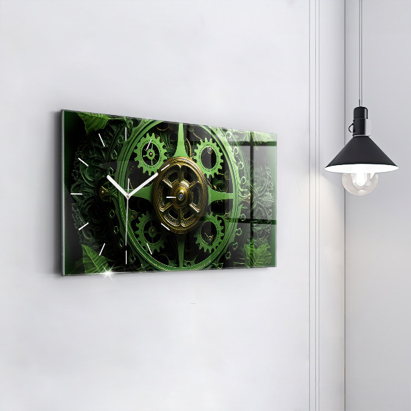Horloge murale horizontale Mécanisme vert
