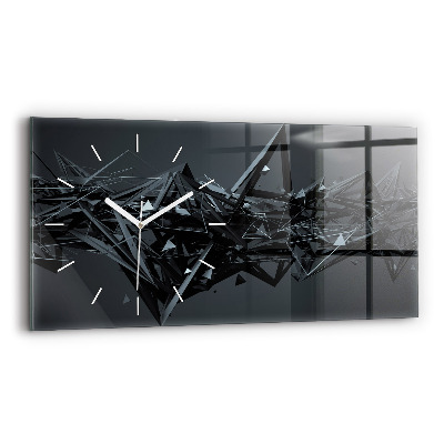 Horloge murale horizontale Abstraction noire