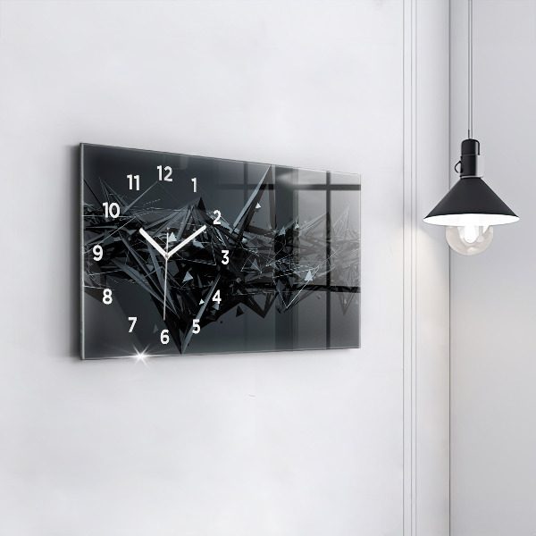 Horloge murale horizontale Abstraction noire