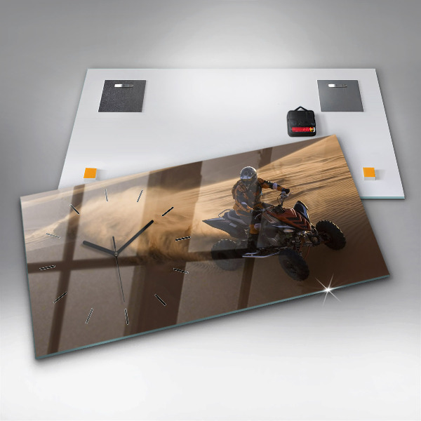Horloge rectangulaire horizontale Quad dans le désert