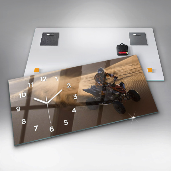 Horloge rectangulaire horizontale Quad dans le désert