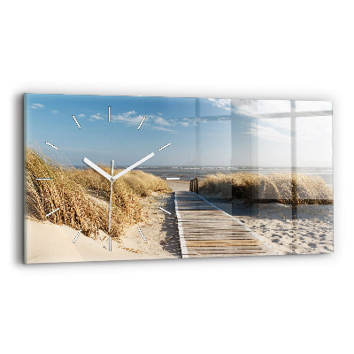 Horloge rectangulaire horizontale Vue de la plage