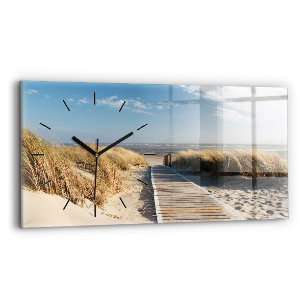 Horloge rectangulaire horizontale Vue de la plage