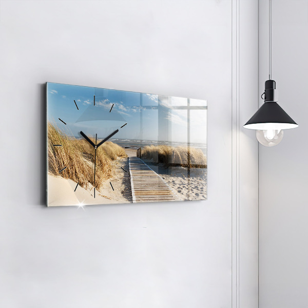 Horloge rectangulaire horizontale Vue de la plage