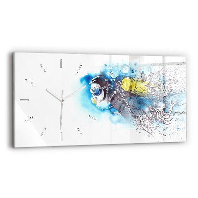 Horloge rectangulaire horizontale La vie des poissons sous-marins