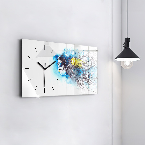 Horloge rectangulaire horizontale La vie des poissons sous-marins