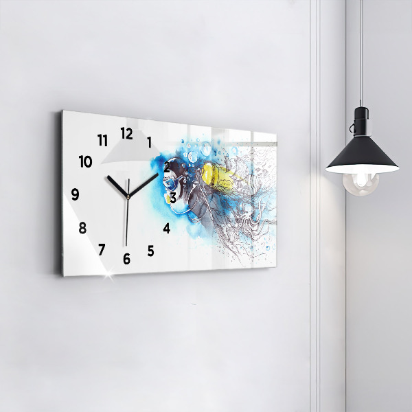Horloge rectangulaire horizontale La vie des poissons sous-marins