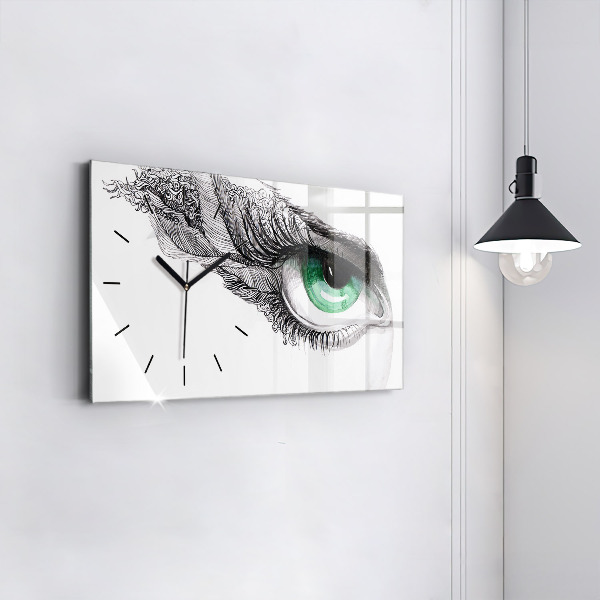 Horloge rectangulaire horizontale 'Abstraction de l''œil humain'