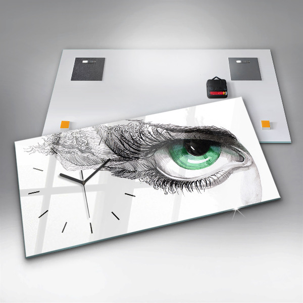 Horloge rectangulaire horizontale 'Abstraction de l''œil humain'