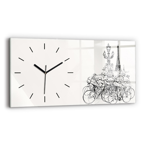 Horloge rectangulaire horizontale Dessin de course cycliste